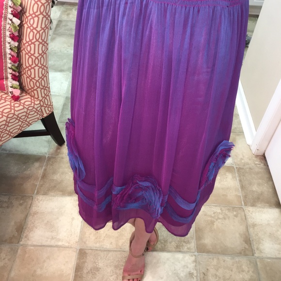 💐100% Silk Fashion Spy Dress w/ Handmade Flowers - Picture 5 of 9